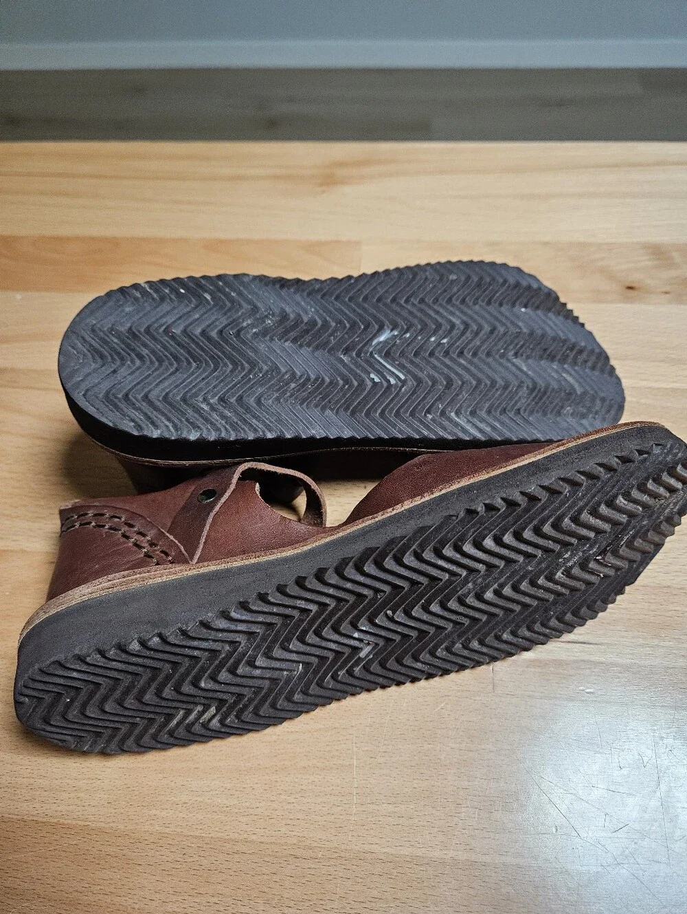 TrekLeather Tex Mary Jane Brown Leather Sandal Women's EU37